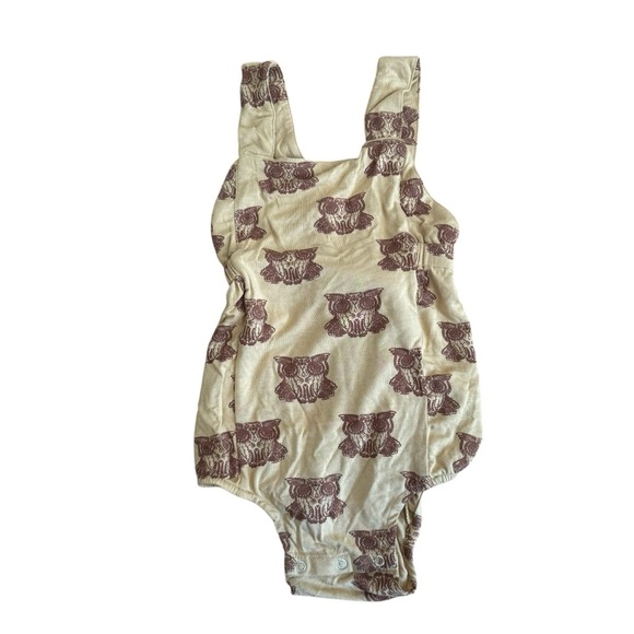 Kate Quinn Owls Bamboo Romper Bubble Sleeveless Baby Girl Size 18-24 NWOT - Picture 1 of 3